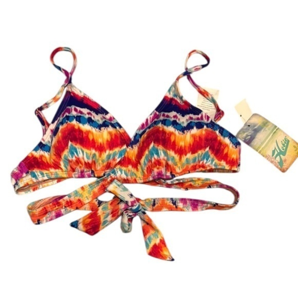 Hobie tie die swim bikini top size large